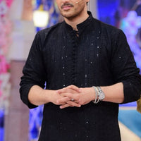 Black Embroided Kurta