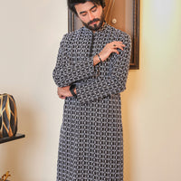 Black and Silver Kurta