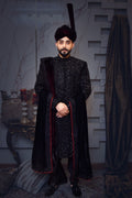 Black Velvet Based Sherwani