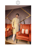 Plae Yellow Kurta Trousers/Shalwar