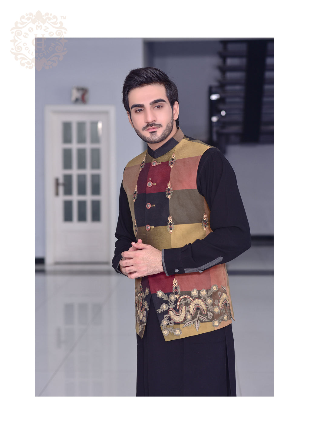Block Patterened Waist Coat
