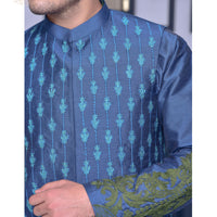 Teal Artisian Waist Coat
