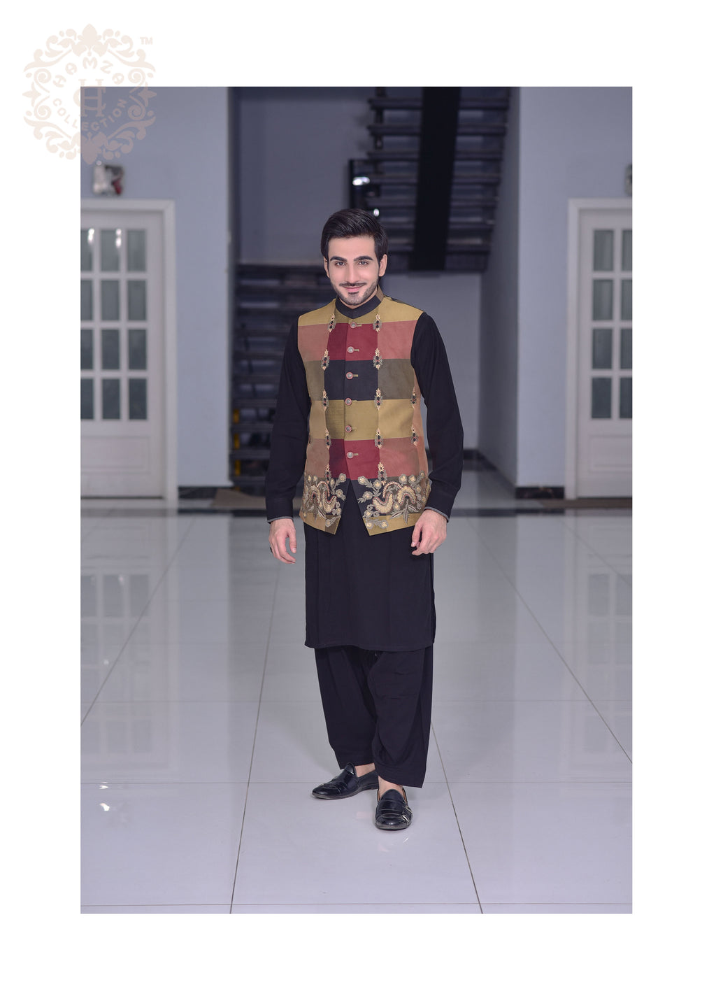 Block Patterened Waist Coat