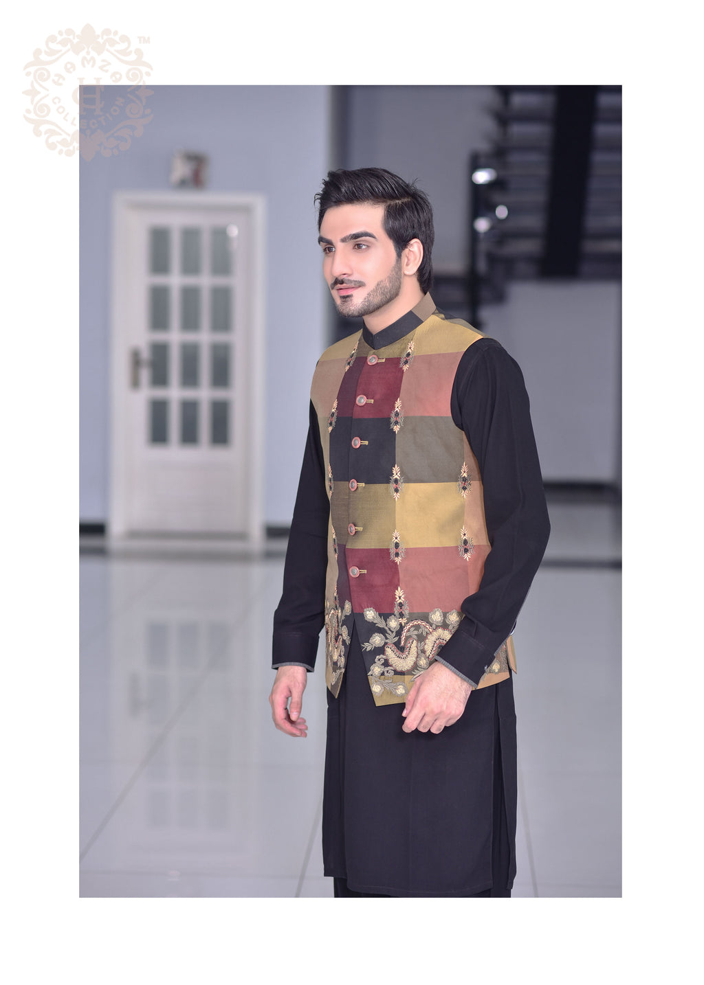 Block Patterened Waist Coat