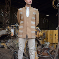 Tan Textured Prince Coat