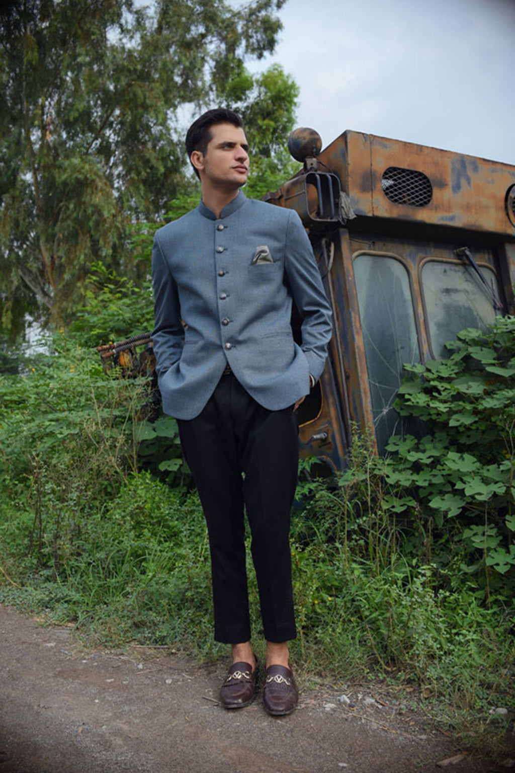 Greyish Blue Prince Coat