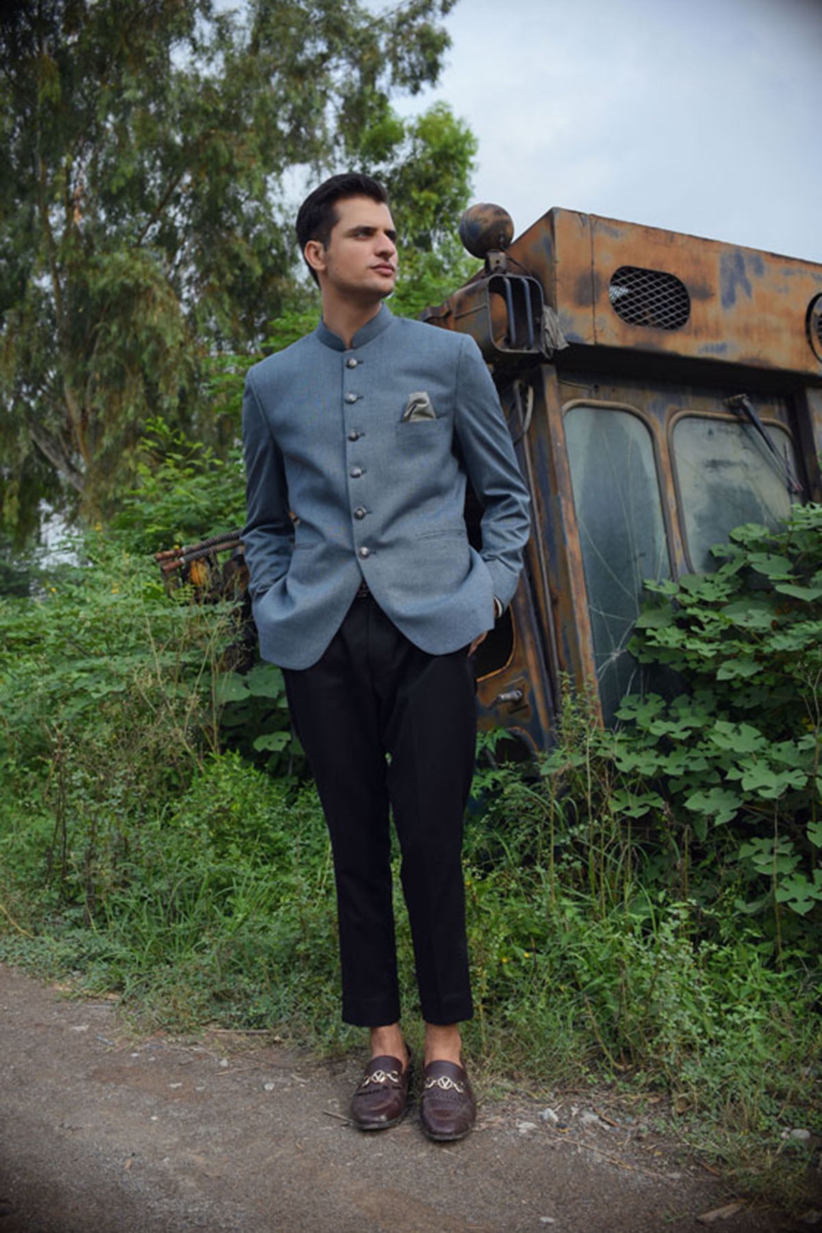 Greyish Blue Prince Coat