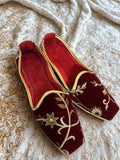 Maroon Velvet Loafers