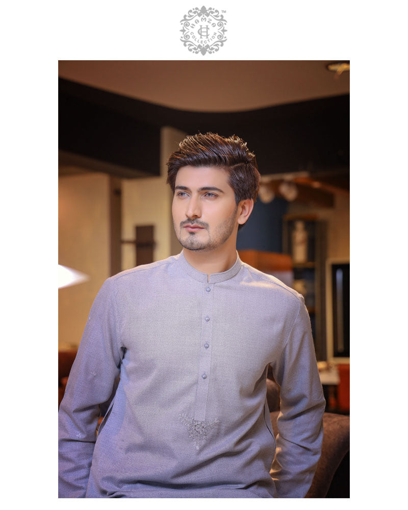 Soft Grey Kurta Trousers/Shalwar