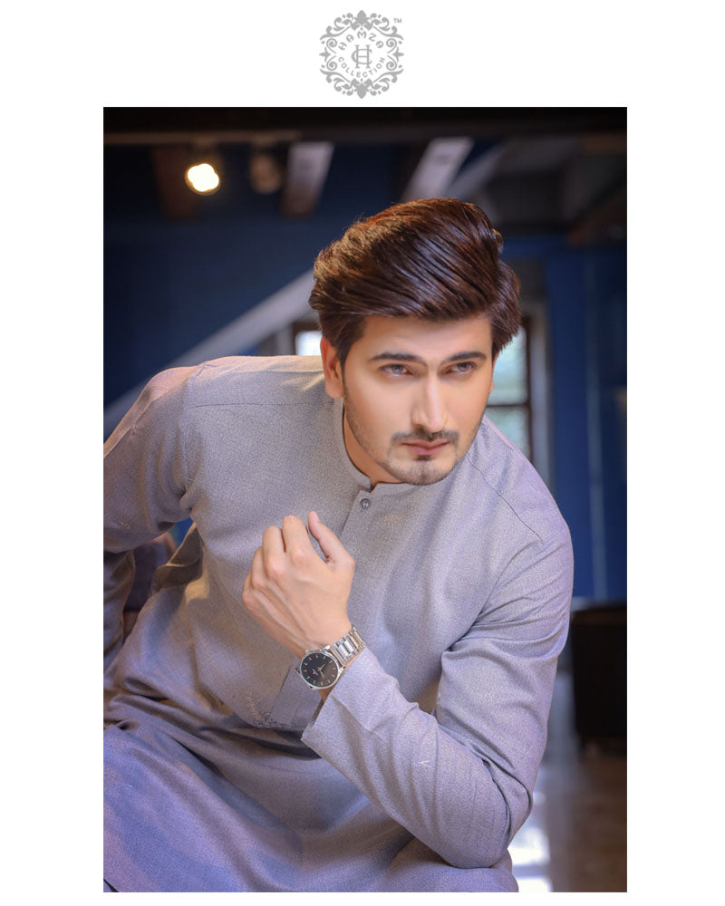 Soft Grey Kurta Trousers/Shalwar