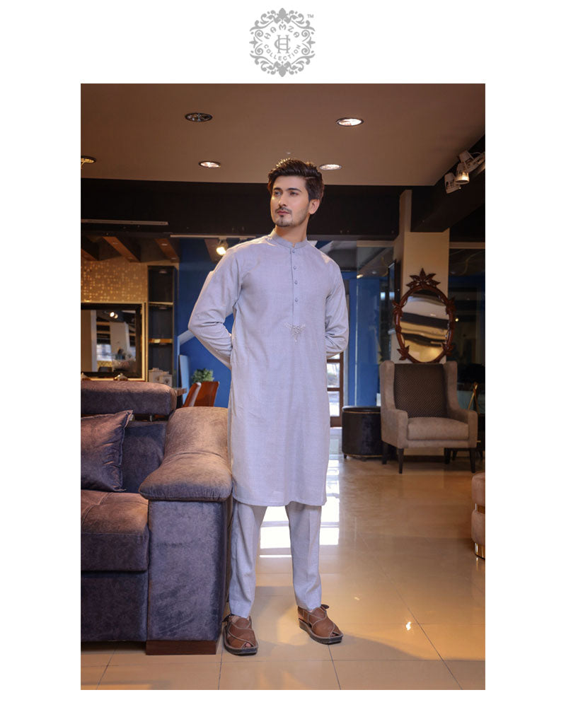 Soft Grey Kurta Trousers/Shalwar
