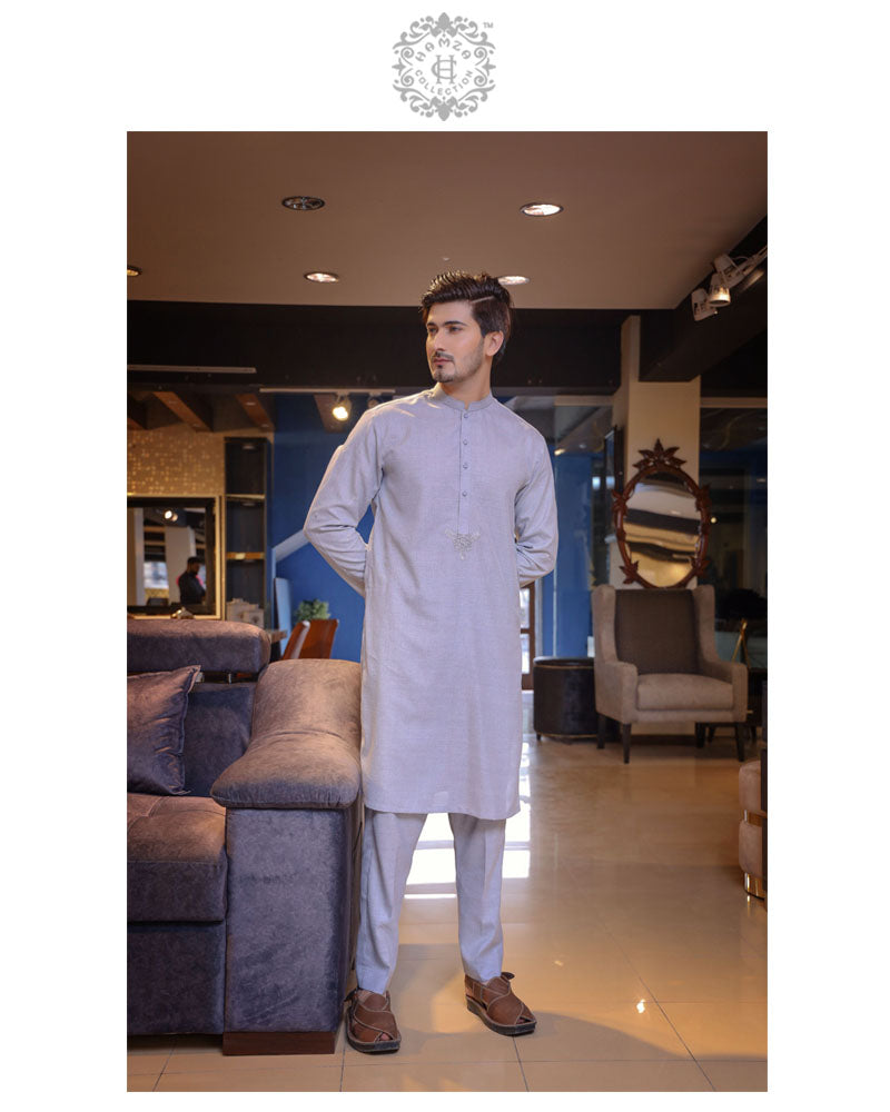 Soft Grey Kurta Trousers/Shalwar