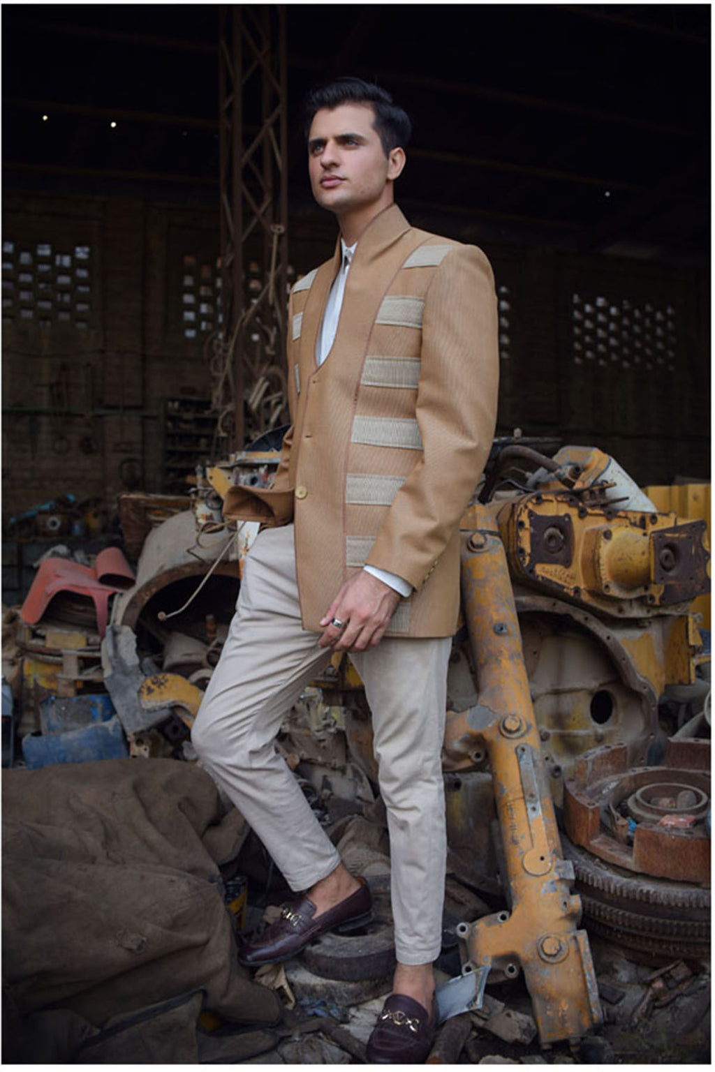 Tan Textured Prince Coat