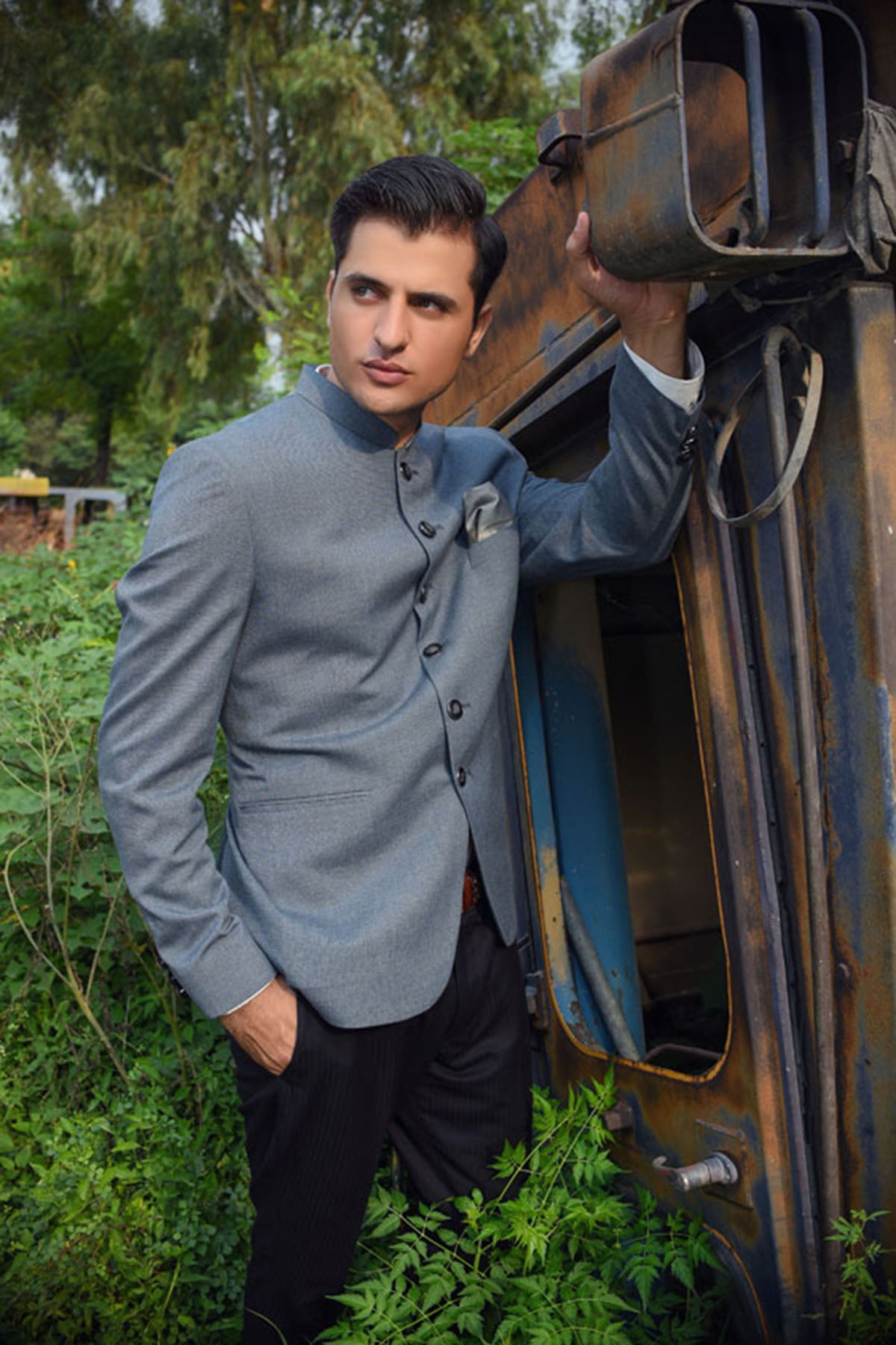 Greyish Blue Prince Coat