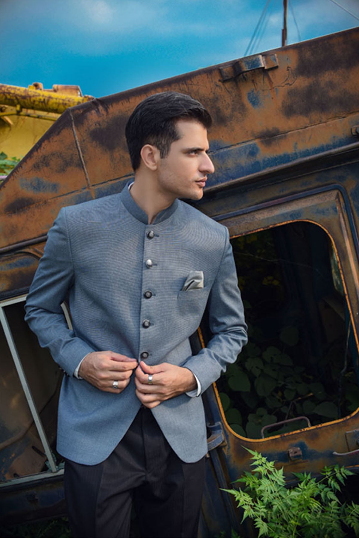 Greyish Blue Prince Coat