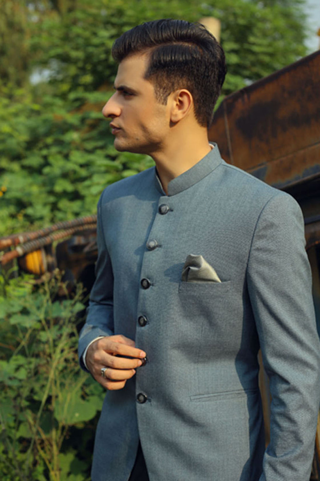 Greyish Blue Prince Coat