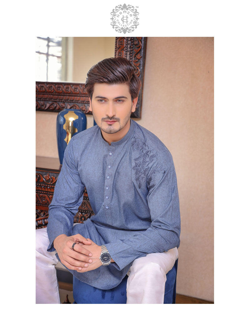 Dusty Blue Kurta Trouser/Shalwar