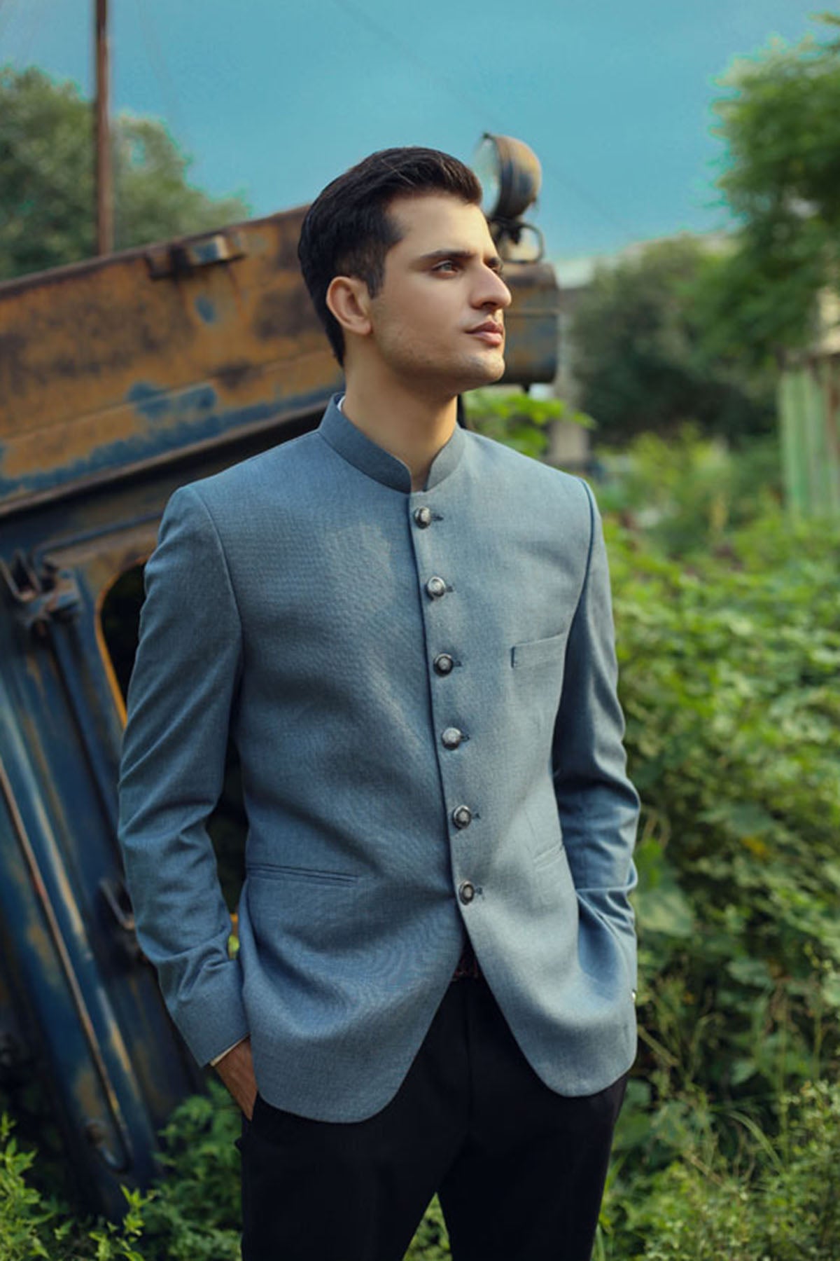 Greyish Blue Prince Coat