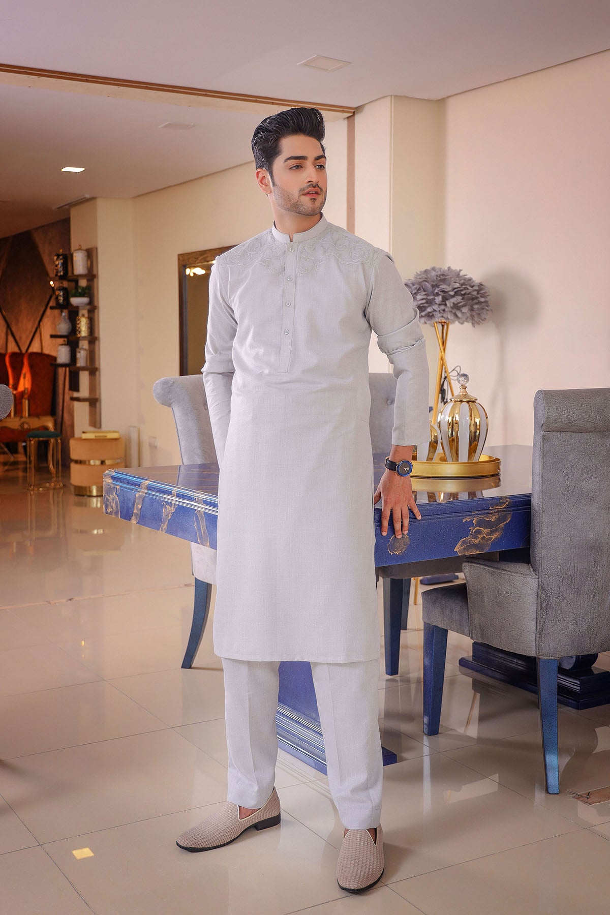 Ice Blue Kurta