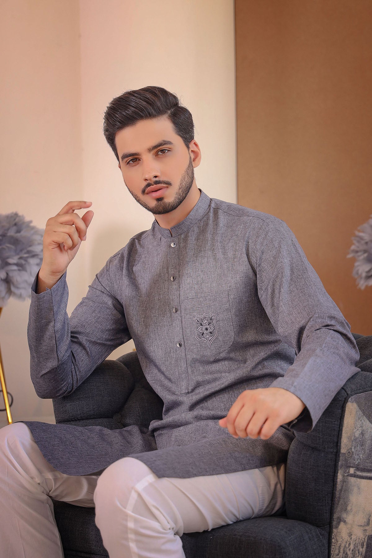 Charcoal Grey Kurta