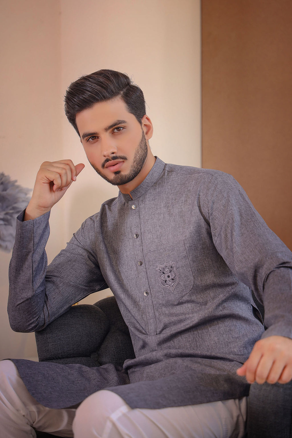 Charcoal Grey Kurta