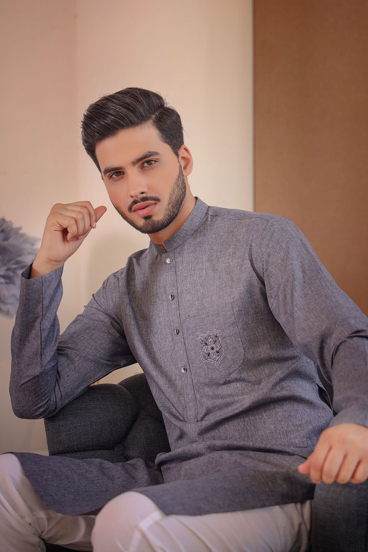 Charcoal Grey Kurta