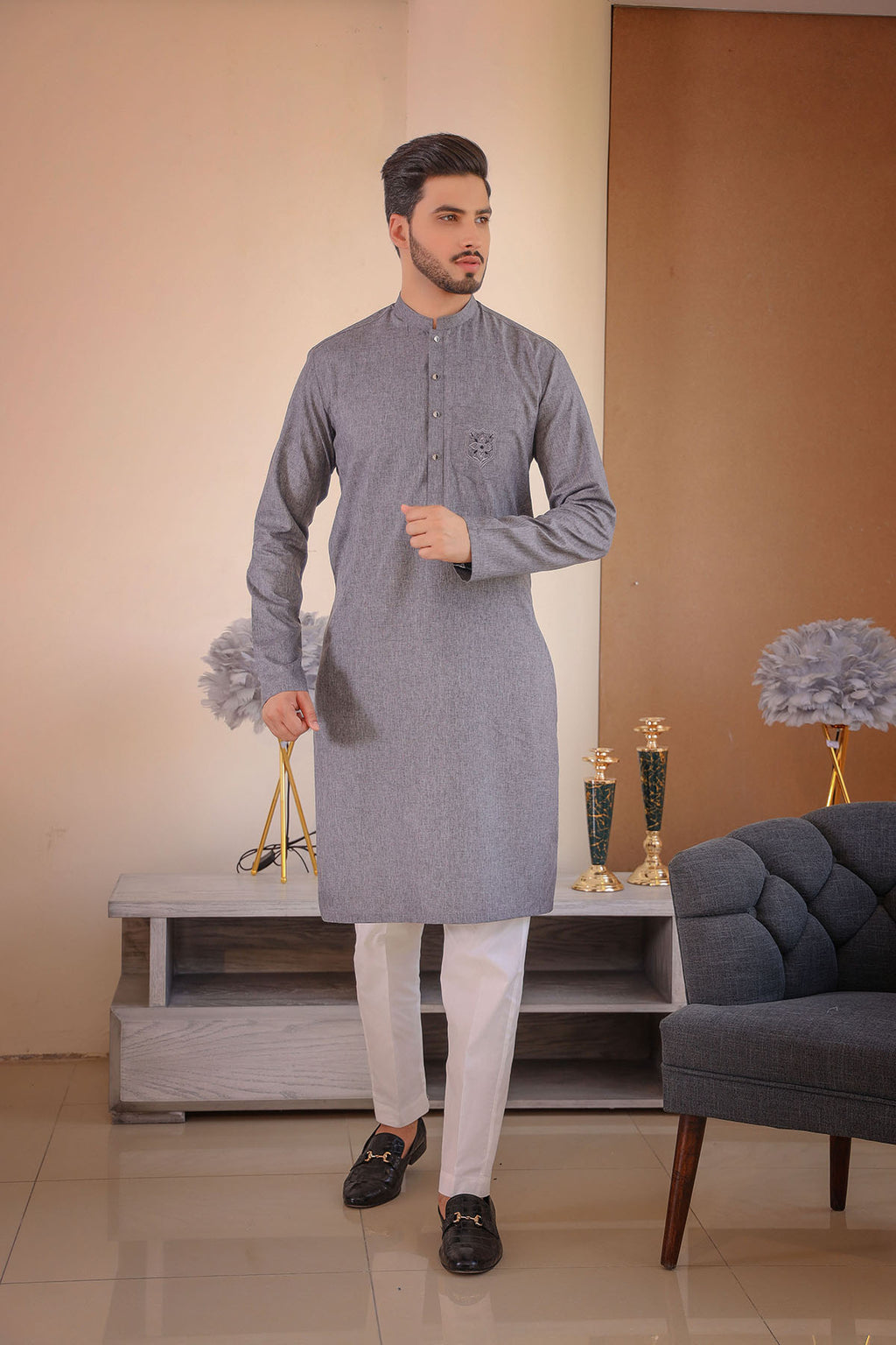 Charcoal Grey Kurta