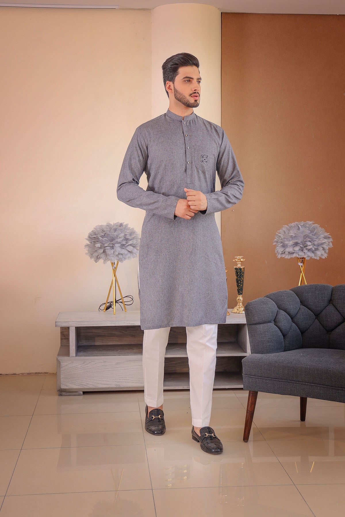 Charcoal Grey Kurta