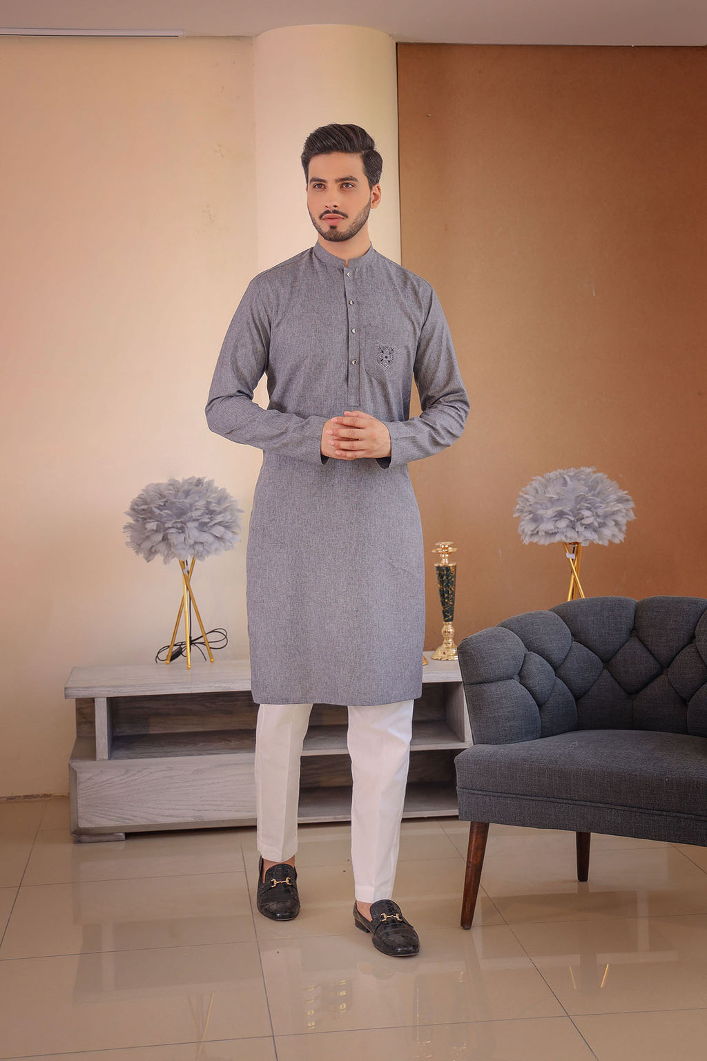Charcoal Grey Kurta