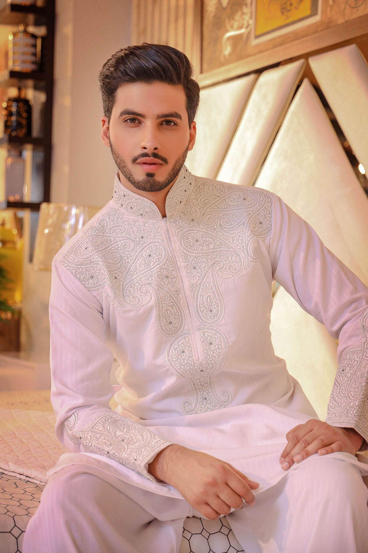White Embroided Kurta