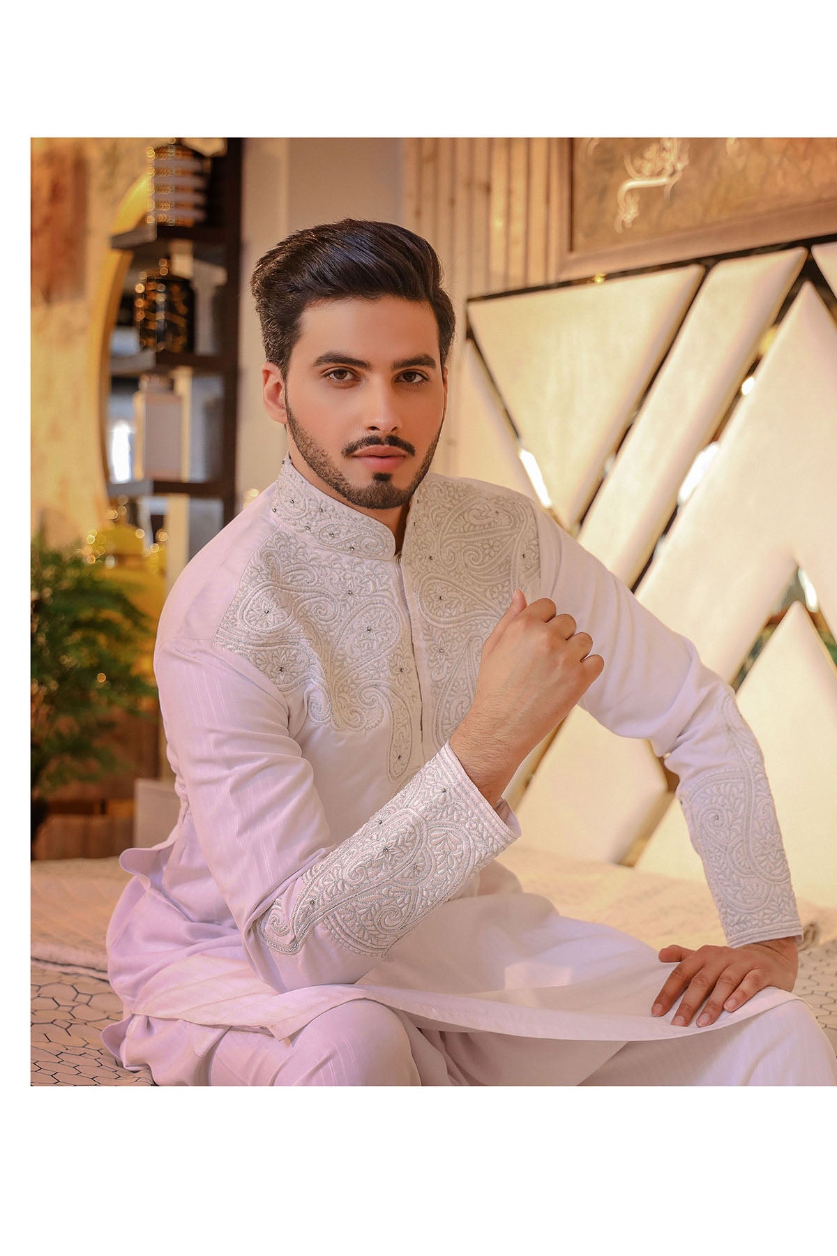 White Embroided Kurta