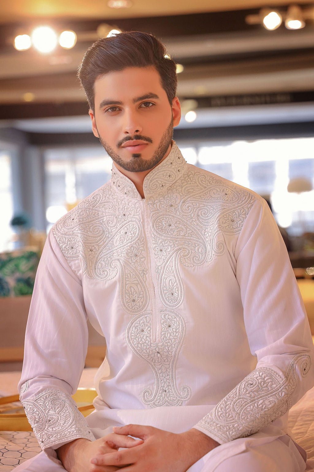 White Embroided Kurta
