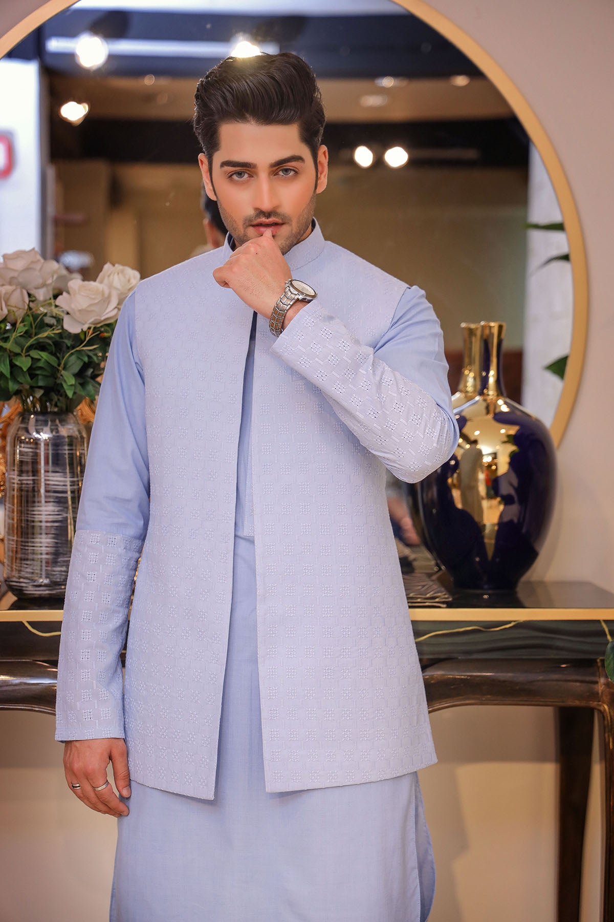 Sky Blue Waist Coat