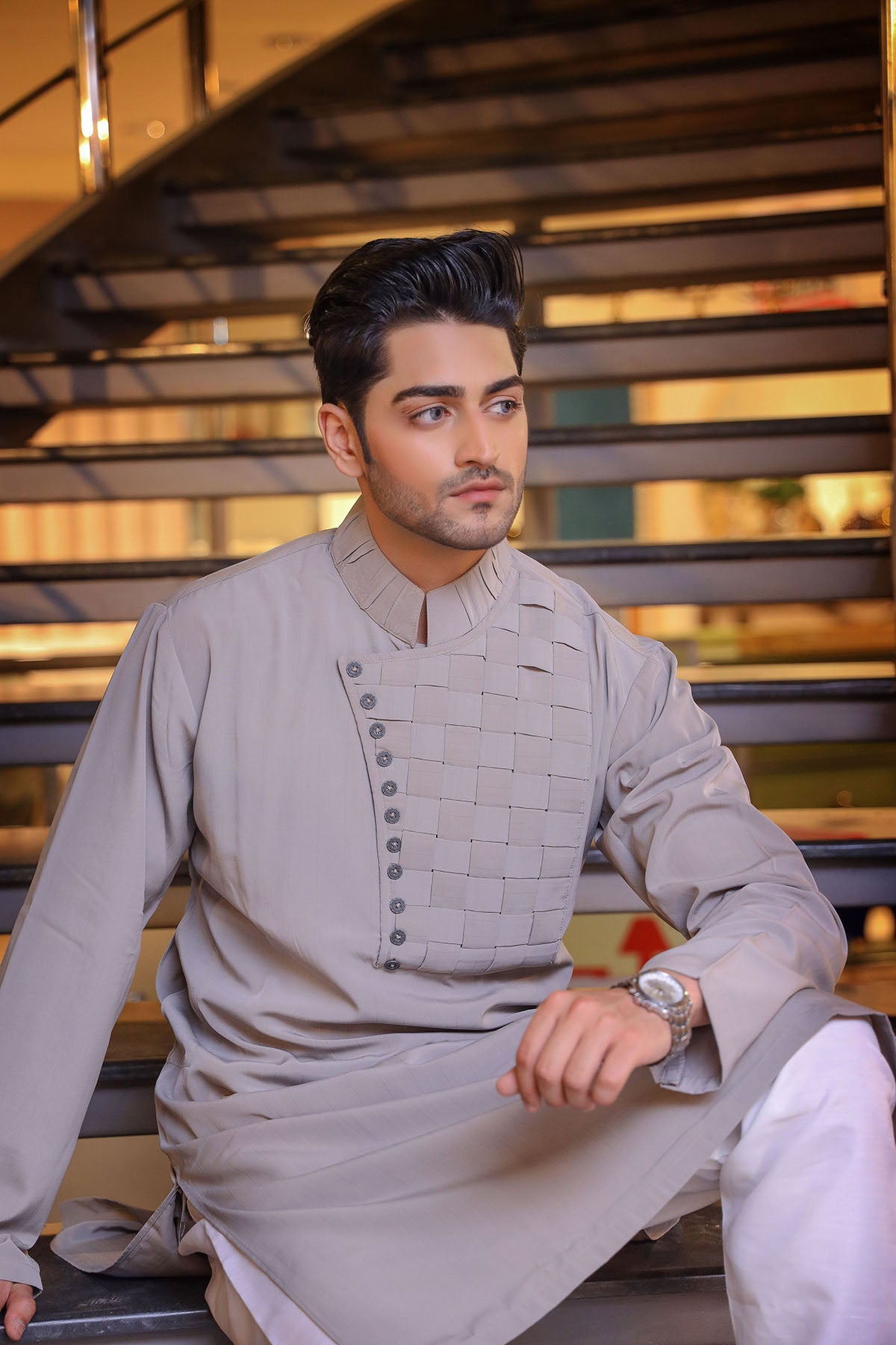 Light Grey Andrakha Kurta