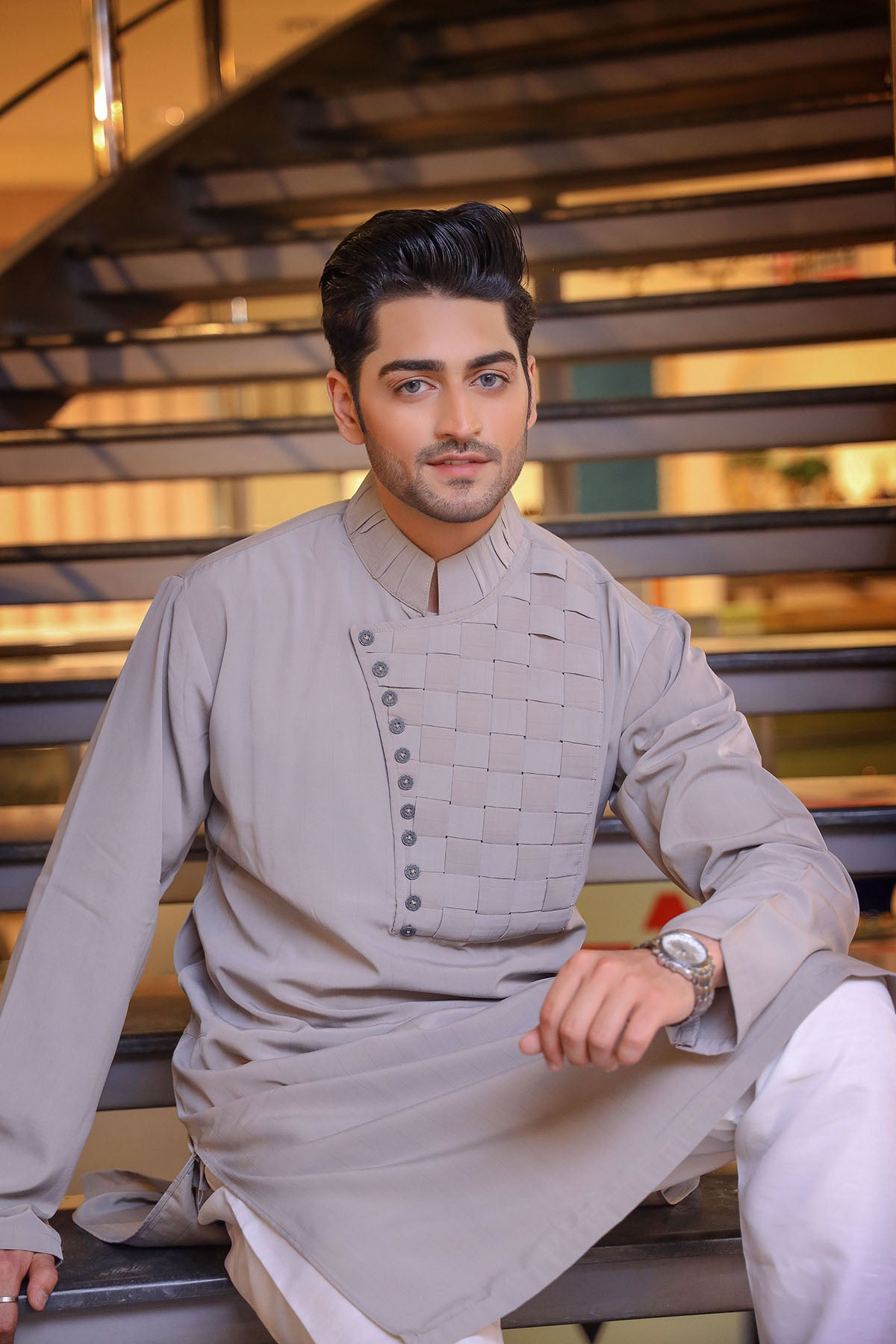 Light Grey Andrakha Kurta