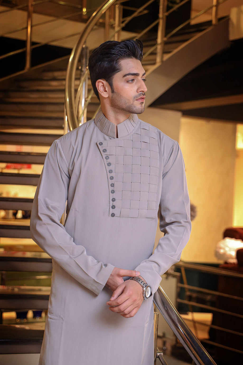 Light Grey Andrakha Kurta