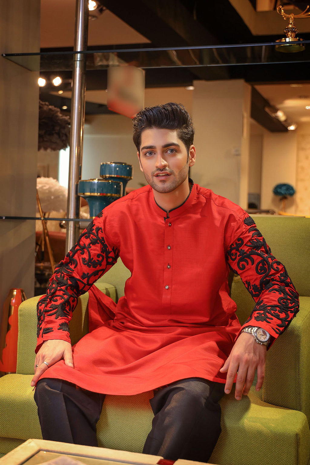 Bright Red Kurta
