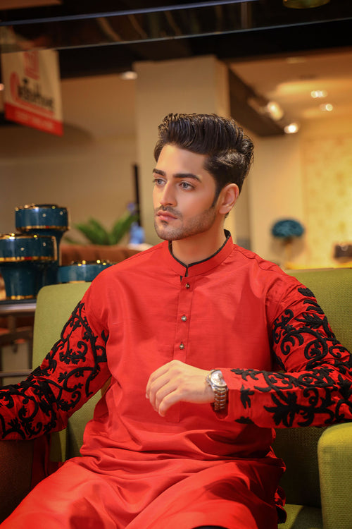 Bright Red Kurta