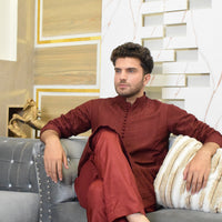 MAROON EMBROIDED KURTA TROUSER