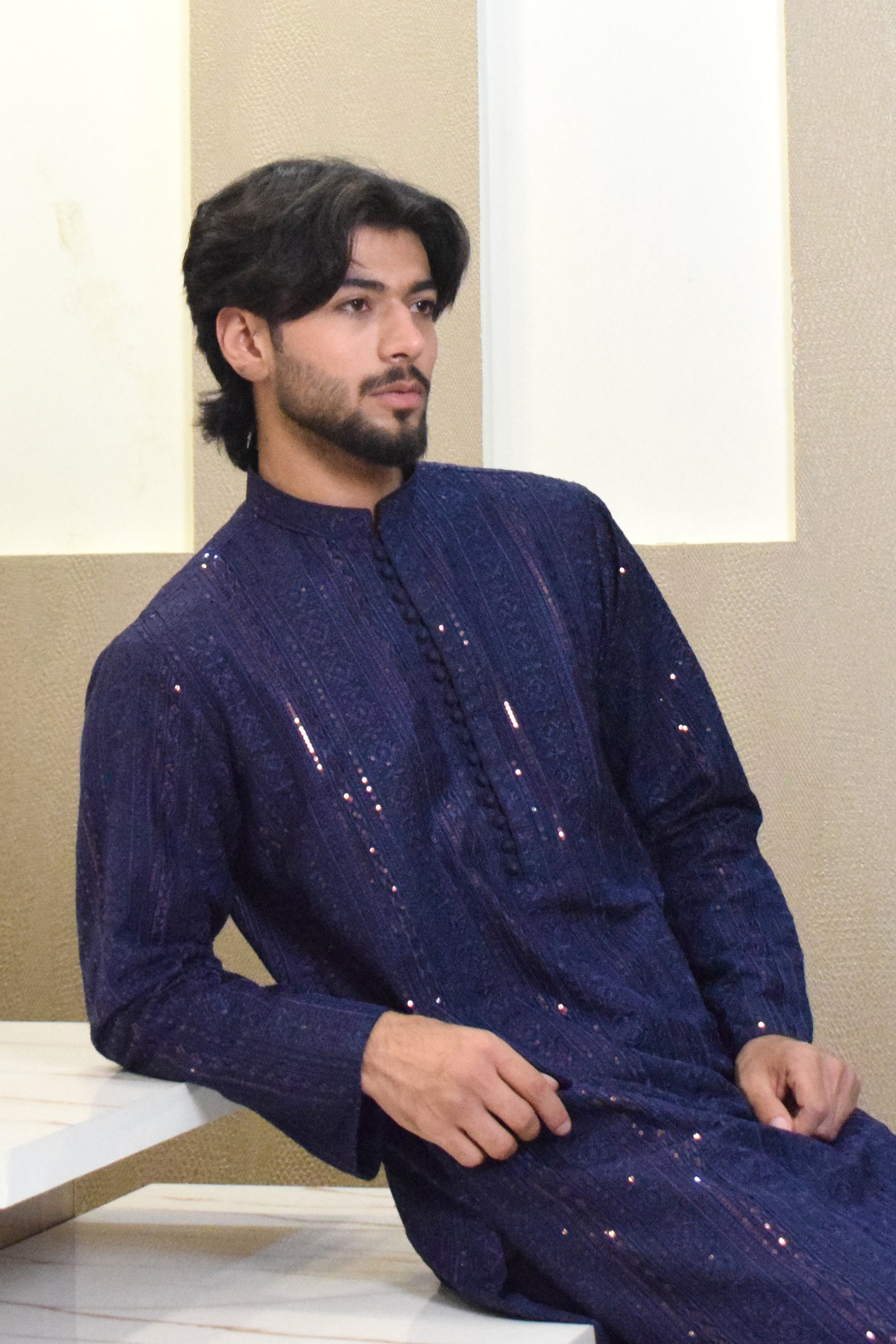 BLUE EMBROIDED KAMEEZ SHALWAR