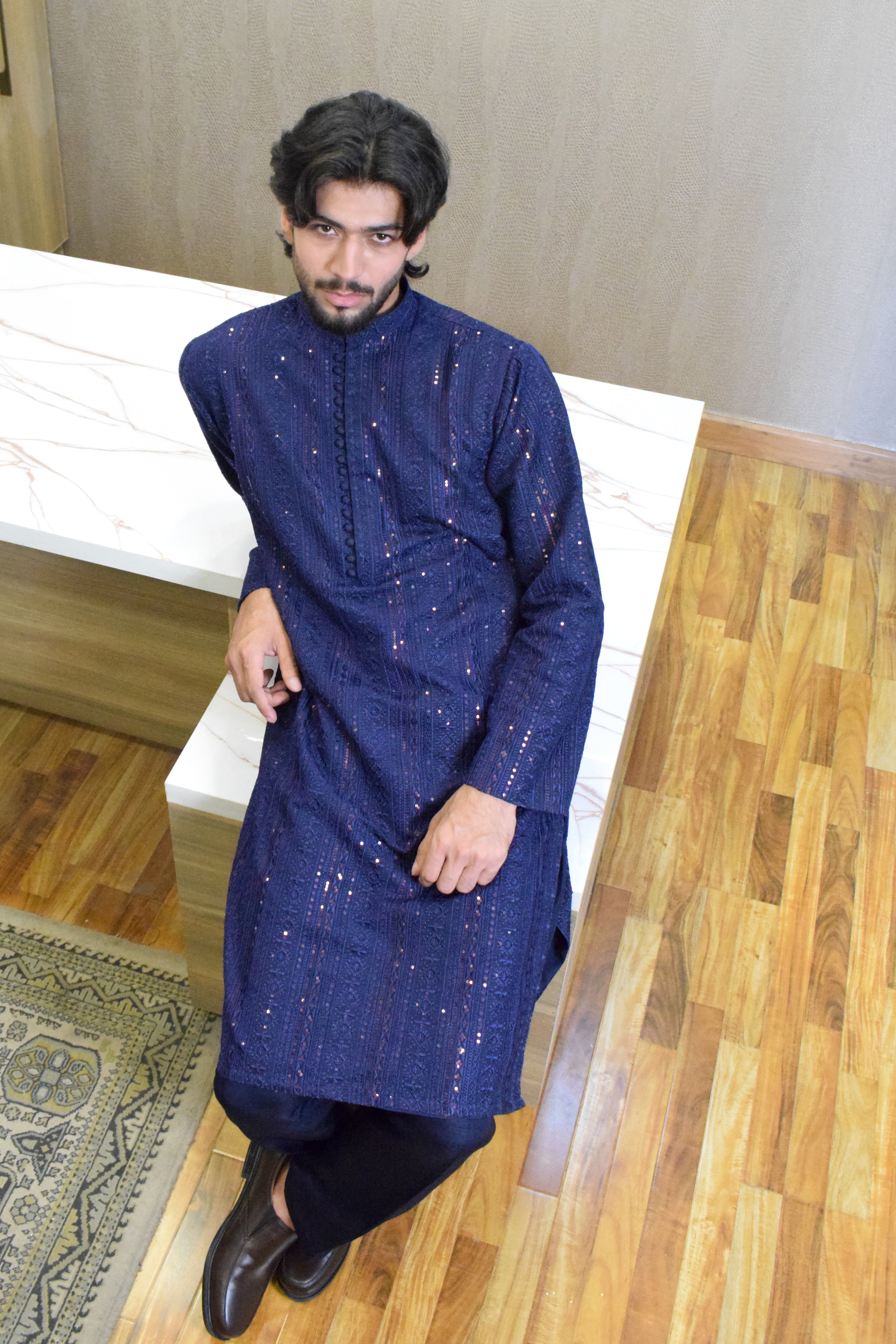 BLUE EMBROIDED KAMEEZ SHALWAR