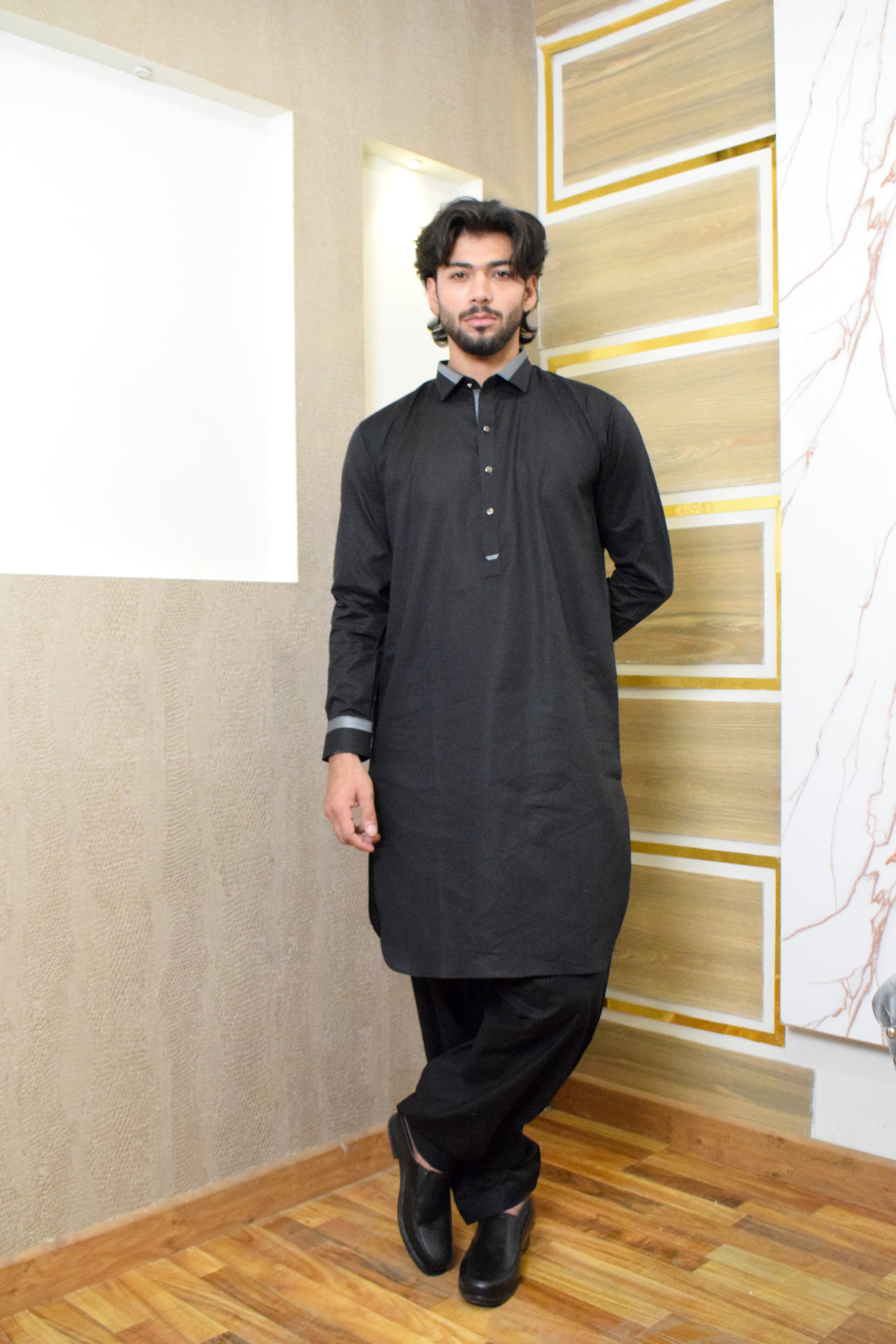 BLACK PATTI KAMEEZ SHALWAR