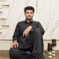 BLACK COLLAR KAMEEZ SHALWAR