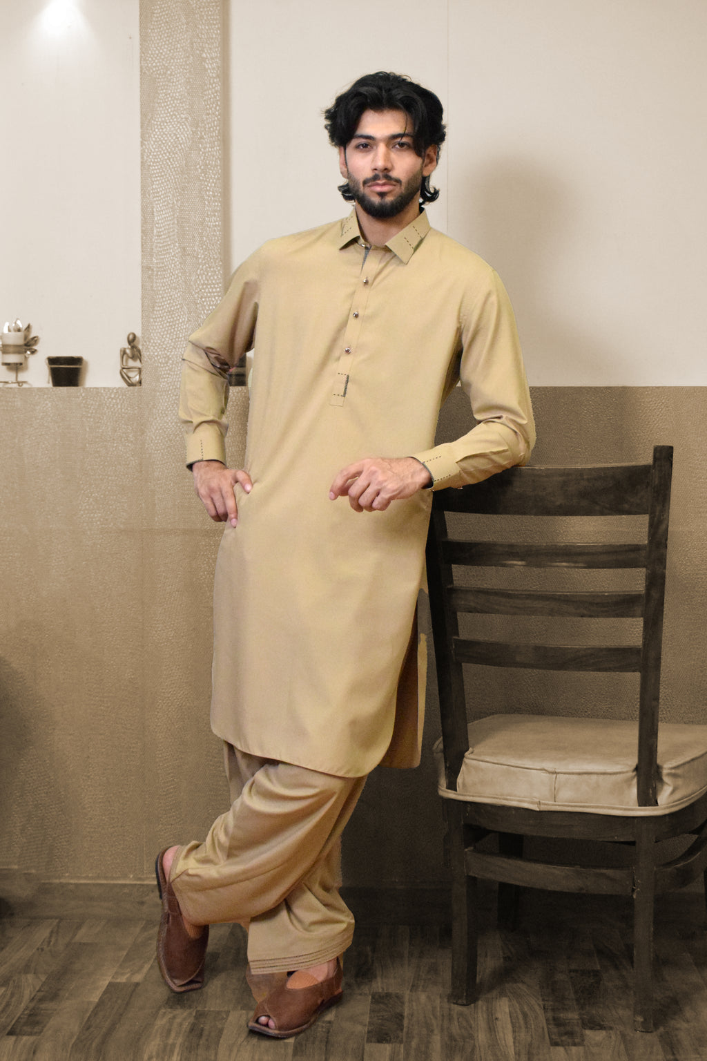 BEIGE KAMEEZ SHALWAR