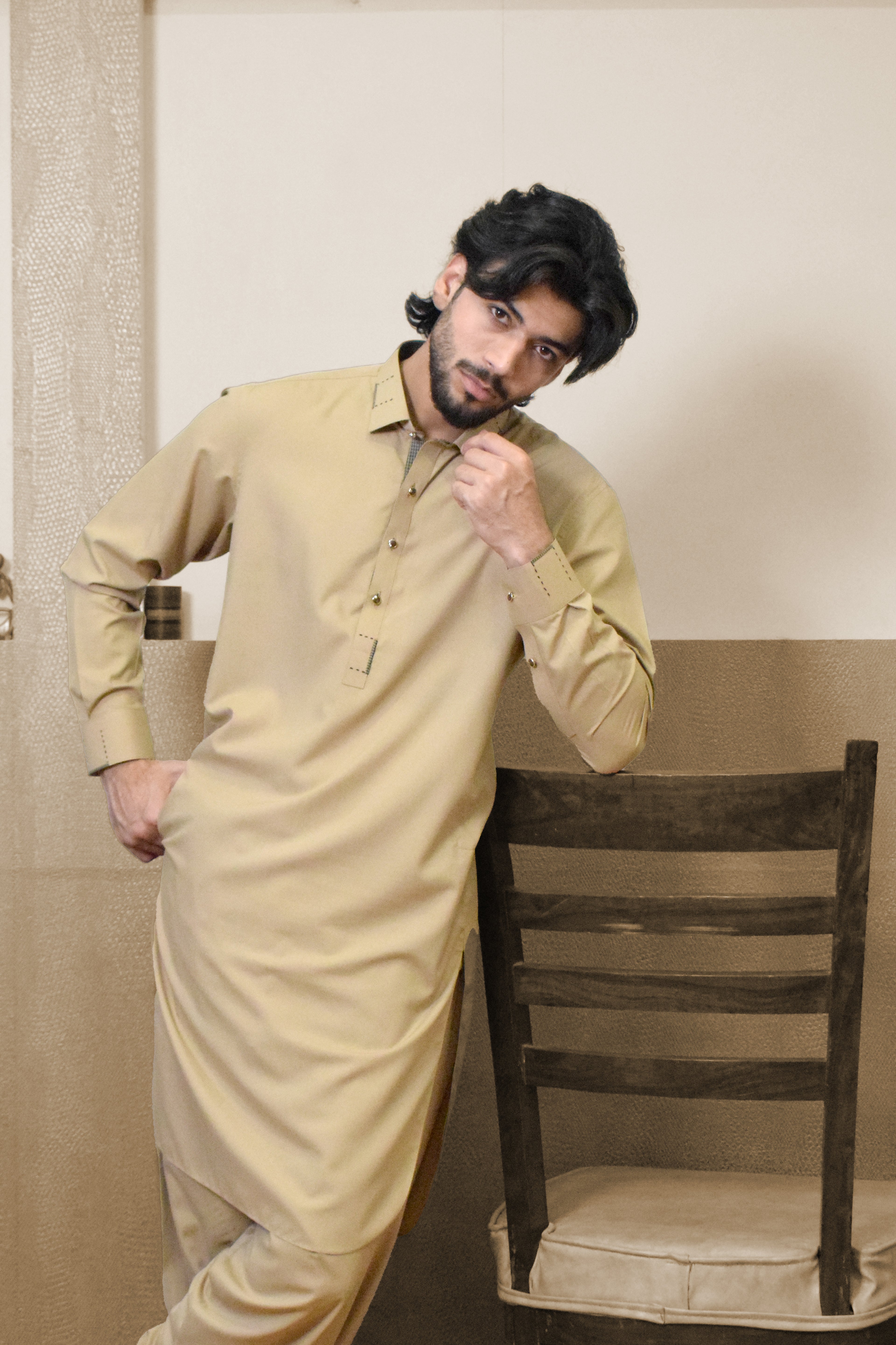 BEIGE KAMEEZ SHALWAR