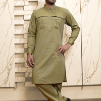 MUSTAED BROWN KAMEEZ SHALWAR