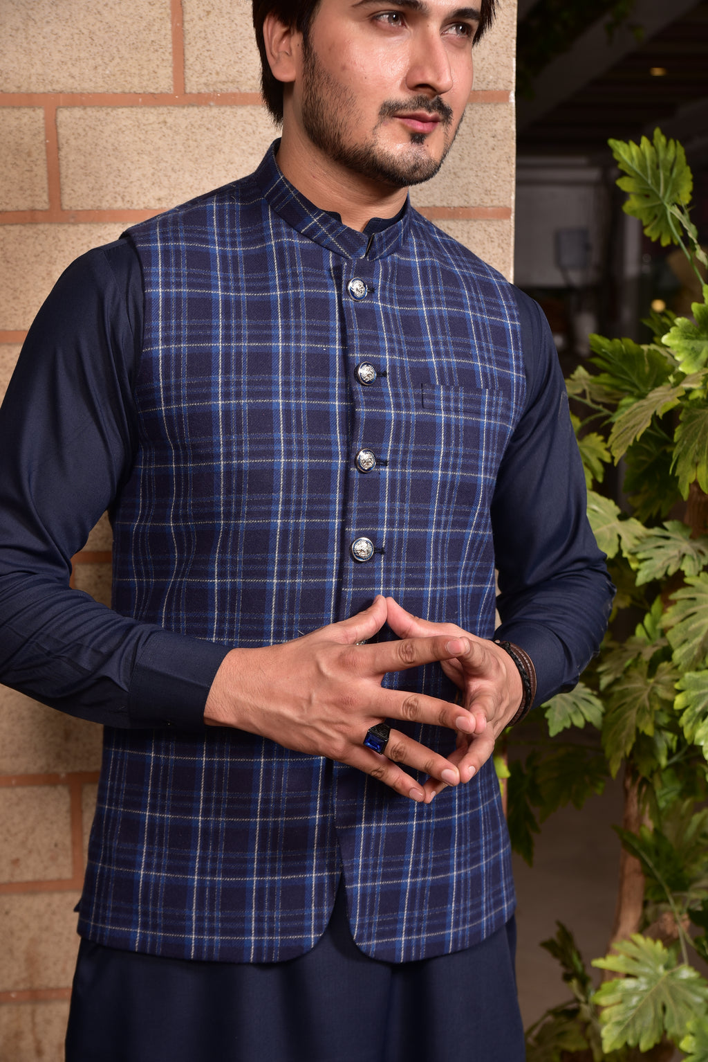 Checkered Waist Coat