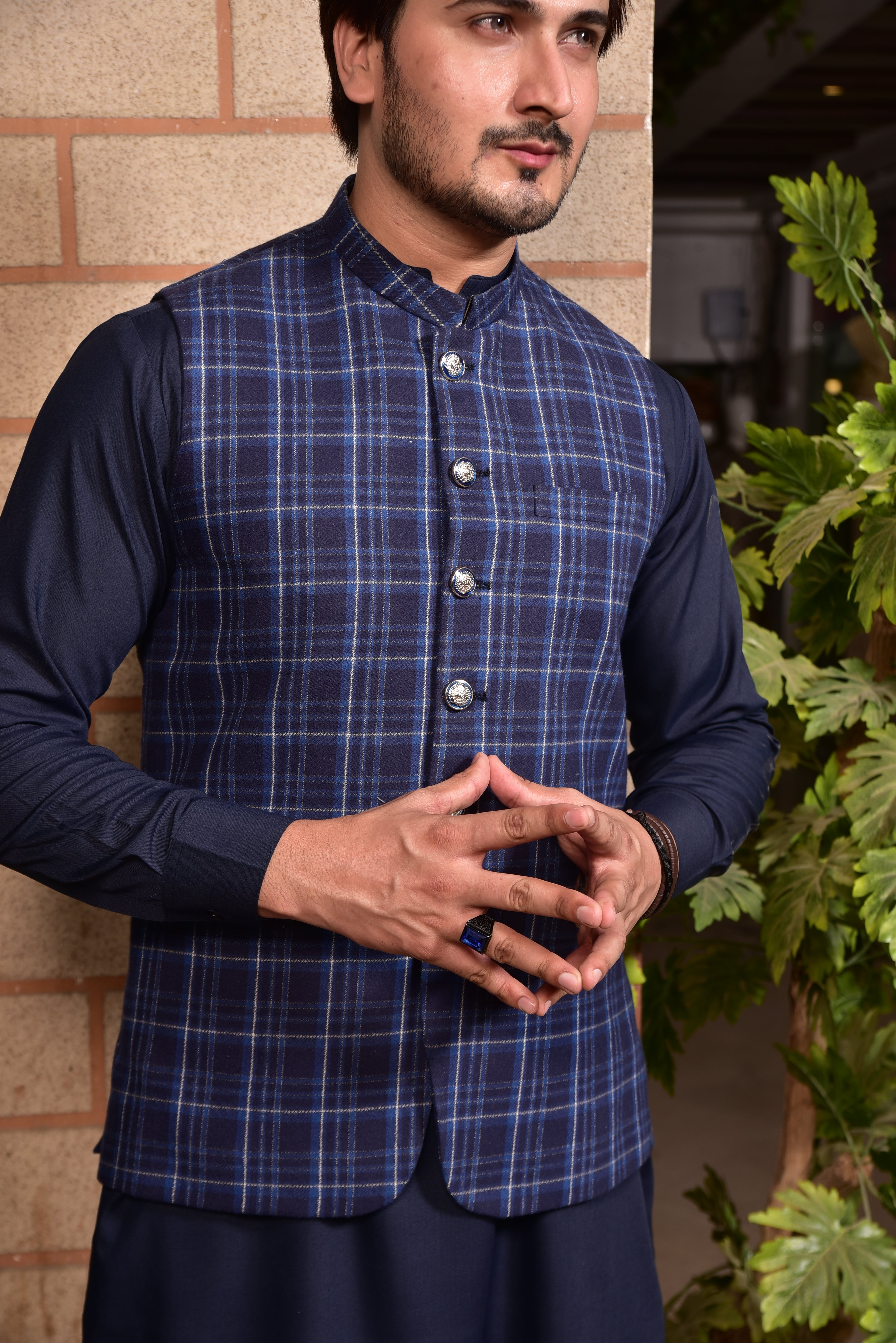 Checkered Waist Coat