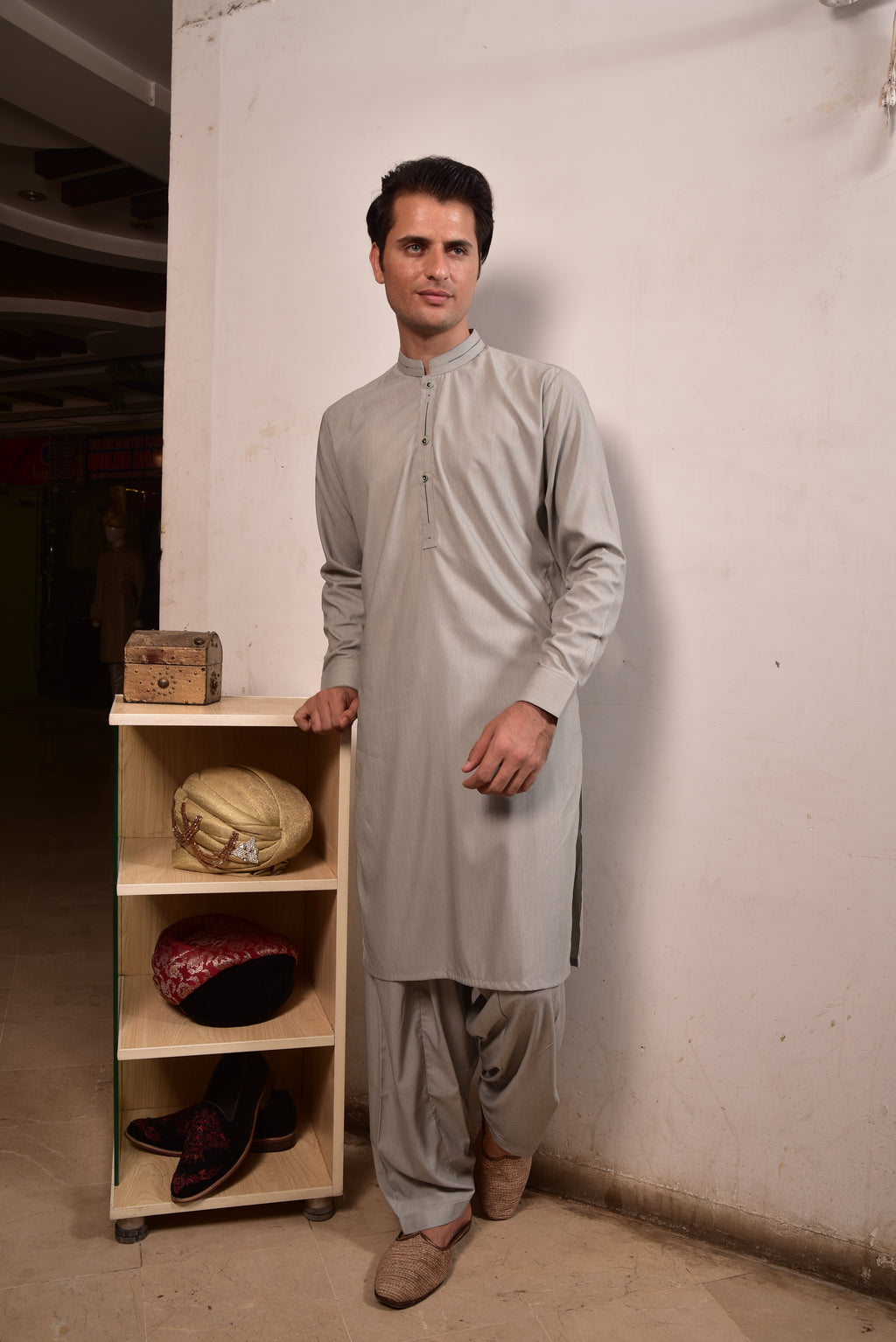 Light Grey/Sliver Kurta Trousers/Shalwar