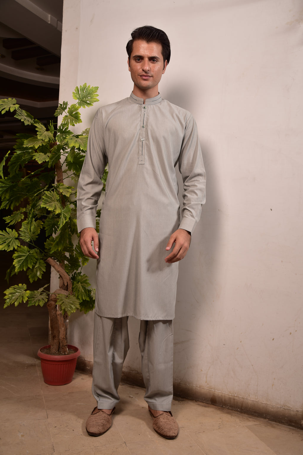 Light Grey/Sliver Kurta Trousers/Shalwar